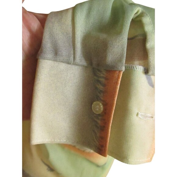 Vintage Women's Disco Shirt Sheer Seagull Graphic Stretch Arnel NWOT 1970's Boho - Picture 7 of 11